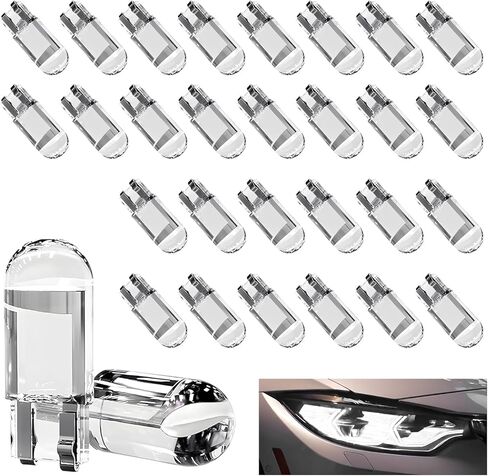 30 PCS 194 Car LED Light Bulbs, 12V 6000K High Brightness Wedge Light T10 168 2825 W5W COB LED Bulb, Error Free Vehicle Interior Bulbs for Dome License Plate Dashboard Lights (White) in Kuwait