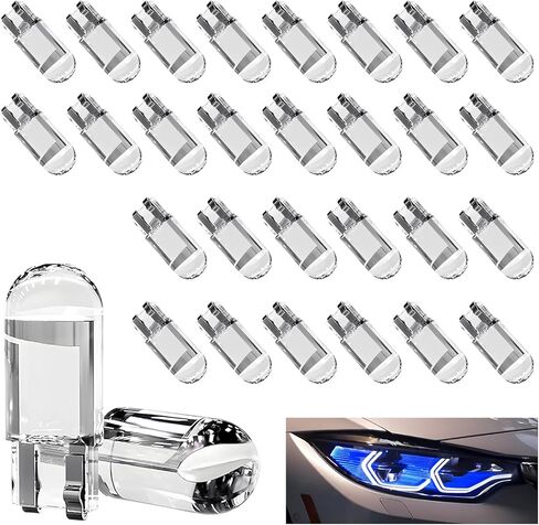 30 PCS 194 Car LED Light Bulbs, 12V 6000K High Brightness Wedge Light T10 168 2825 W5W COB LED Bulb, Error Free Vehicle Interior Bulbs for Dome License Plate Dashboard Lights (White) in Saudi Arabia