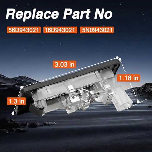 2 Pack License Plate Light Kit Compatible with Passat Touran Rapid Octavia Superb Jetta, Replace#:56D943021 in Saudi Arabia