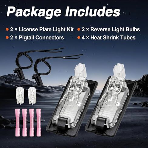 2 Pack License Plate Light Kit Compatible with Passat Touran Rapid Octavia Superb Jetta, Replace#:56D943021 in Saudi Arabia