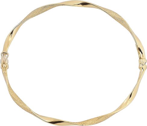 Kooljewelry 10k الذهب الساتان والبولندية إنهاء الملتوية سوار الإسورة in Saudi Arabia