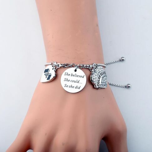 TIIMG Color Guard Gift She Believed She Could So She Did Color Guard Inspired Flag Gifts Flag Guard Bracelet in Saudi Arabia