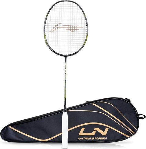 Li-Ning 3D Calibar X Combat Carbon Graphite Strung Racquets, 85 Grams, 30 Lbs String Tension and Free Full Cover in Saudi Arabia