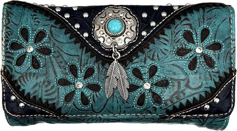 Zelris Floral Western Concho Feather Conceal Carry Women Tote Purse Handbag Set in Kuwait