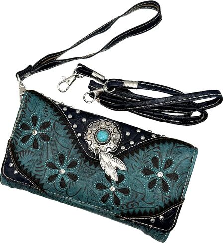 Zelris Floral Western Concho Feather Conceal Carry Women Tote Purse Handbag Set in Kuwait