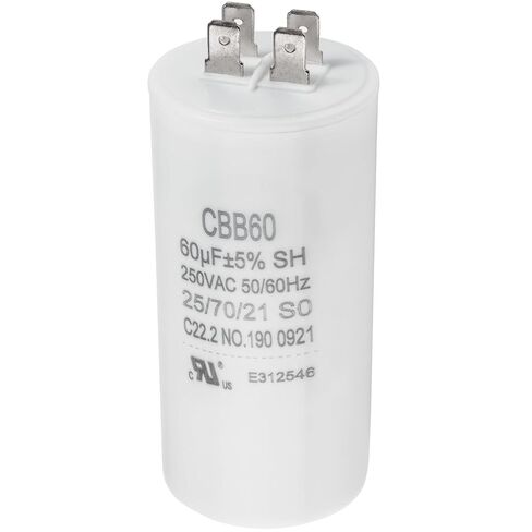 Canamax 120 فائق التوهج MFD CBB60 250 فولت ± 5% مكثف دائري مزدوج - بديل لمكيف الهواء 50/60 هرتز لتشغيل محرك التيار المتردد أو بدء تشغيل المروحة ومكيف الهواء البارد أو المضخة الحرارية in Kuwait