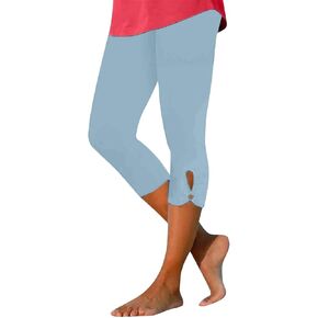 Capri Leggings for Women Dressy Casual Summer High Waisted Knee Length Capris Beach Stretch Yoga Cropped Pants in Kuwait