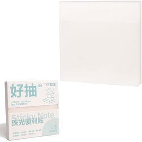 MOLOVA Transparent Sticky Notes- 3x3 Inches, 100 Sheets, Self-Stick-Notes, Colorful Clear See Through, Waterproof, Easy to Post for Office, Home, Notebook, Meeting, Reusable（White-Upgraded Pack） in Kuwait