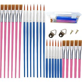 Art Paint Brushes,50pcs Little Washable Flat and Round Art Brushes, Suitable for Student, Teaching and Craft Detail Painting, Graffiti, Watercolor Painting and face Painting (Flat Head) in Saudi Arabia