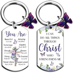 igvean Biblical Gifts Bible Verse Gifts Butterfly Keychain Spiritual Gift for Women Inspirational Christian Religious Gift for Women Friends Sister Bestie Daughter Mom Aunt Faith Based Present in Kuwait