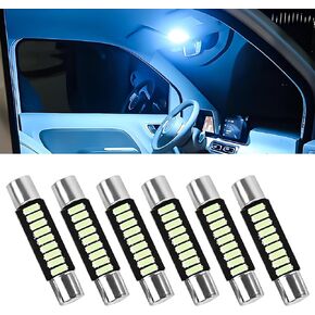 6PCS 31mm LED Car Light Bulb Interior, Bright 9-SMD 4014 Chips, 6614F 6641 6612F Festoon LED Bulb for Car, 12V Automotive Bulbs for Vanity Mirror, Sun Visor, Dome Lights (White) in Saudi Arabia