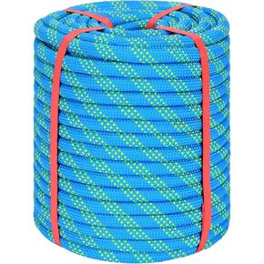1/2 Inch Arborist Bull Rope 150 ft - Heavy Duty Static Line for Tree Rigging, Hoisting & Pulling - High Strength Polyester Utility Rope for Outdoor Work, Felling & Landscape, Red in Kuwait