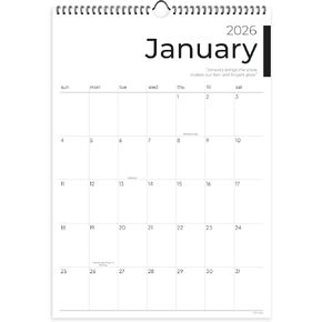 2026 Calendar, 12 Months, January to December, 17" x 12", Large Wall Calendar 2026 with Hanger, Calendar 2026 for Wall, 2026 Calendar Planner, Thick Paper, Spiral Binding, Sleek Business Design. in Kuwait