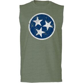 0518. Vintage Retro Distressed Graphic Tennessee Flag Stars Men's Muscle Tank Sleeveles t Shirt in Kuwait