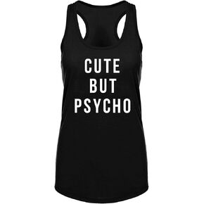 Women's Cute But Psycho Workout Gym Funny Printed Tank Top in Saudi Arabia