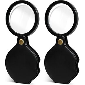 عدسة مكبرة صغيرة 2pcsUpgrade 10x للأطفال وكبار السن، عدسة مكبرة للجيب مع غمد واقي، عدسة مكبرة صغيرة قابلة للطي للقراءة، العمل عن قرب، الإصلاح، هواية أو عملات معدنية (7 سم) (6 سم) in Kuwait