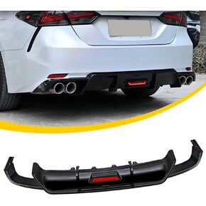 Rear Lip Bumper Diffuser Compatible with Toyota Camry 2018-2022 SE XSE Rear Body Splitter Valance w/LED Light Sports Style 3PCS (Glossy Black) in Kuwait