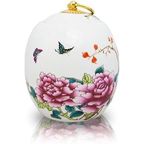 جرة حرق الجثث المصنوعة من السيراميك على شكل فراشة للرماد - متوسطة - تحمل ما يصل إلى 60 بوصة مكعبة من الرماد - جرة حرق الجثث البيضاء in Kuwait