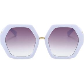 Hanj Han Hexagonal Retro Sunglasses for Women Oversized Vintage 60s 70s Square Sun Glasses Fashion Polygonal Classic Shades in Kuwait