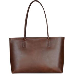 Tote Bag for Women Genuine Leather Laptop Office Shoulder Handbag Vintage Briefcase 15inch Computer Dark Brown in Kuwait