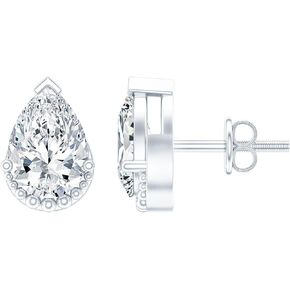 أقراط مويسانيتي معتمدة 1.5 قيراط من الفضة، جودة D-Vs1، أقراط مويسانيتي للسيدات (مثالية للهدايا) in Kuwait