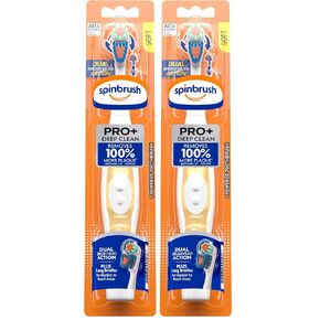 Spinbrush PRO WHITEN Battery Powered Toothbrush, Soft Bristles, 1 Count, Rose Gold or Silver (Colors May Vary) in Kuwait