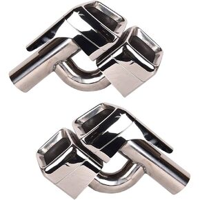 2 قطعة ماسورة عادم السيارة تلميح الخمار الفولاذ المقاوم للصدأ صالح لمرسيدس بنز W212 E63 AMG 2006-2013 in Kuwait