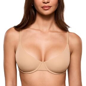 INLYRIC Women's Inbarely Plus Demi Balconette Bra No Padding Unlined Underwire Comfort Tshirt Supportive Everyday Bras in Saudi Arabia
