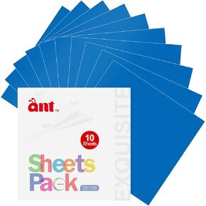 ANT Permanent Vinyl Deep Green 10 Sheets of 12"x12", Self Adhesive for Cutting Machine, Permanent Outdoor Vinyl for Party Decoration, Sticker, DIY Mug, Car Decal (10, Deep Green) in Kuwait