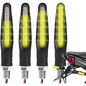 4PCS Motorcycle Turn Signals, Ultra-Bright 12V Front & Rear LED Turn Signal Bulb, Upgraded Sequential Flow Blinkers Indicator LED Lights for Tail Light, Daytime Running and Brake Light in Kuwait