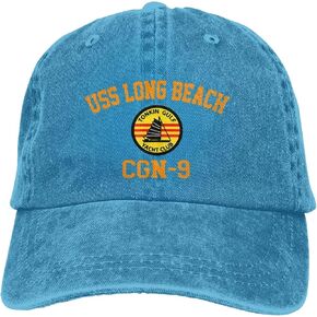 USS Long Beach CGN-9 Unisex Sandwich Cap Denim Hats Baseball Cap Adult Hat in Saudi Arabia