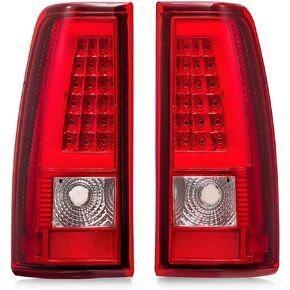 LED Tail Lights Assembly, For 2003-2006 Chevy Silverado 1500 2500 3500 Taillights Rear Brake Lamps, Driver And Right Passenger Side, Chrome Red Clear Lens in Saudi Arabia