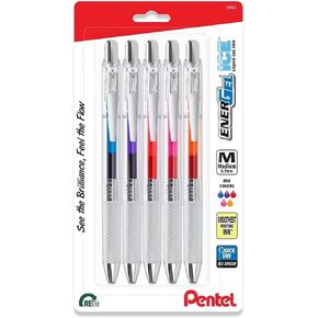 EnerGel RTX ICE Liquid Gel Pen, (0.7mm) Metal Tip, Asst. Ink, 5-Pk in Kuwait