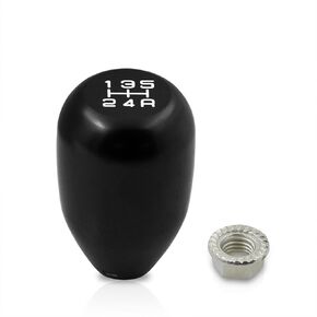 AJP Distributors M8 M10 M12 Thread 5 Speed Universal Aluminum Type-R Style Shift Knob, M10x1.25 M10x1.5 M12x1.25 JDM M/T Manual Stick Gear Shifter Lever Screw On Adapter Nut Black w/White Lettering in Kuwait