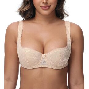 حمالة صدر نسائية مثيرة من Blconette ديمي نصف كوب حمالة صدر مبطنة قليلاً من الدانتيل ملابس داخلية منخفضة القطع مقاس كبير حمالات صدر وأشرطة واسعة in Kuwait