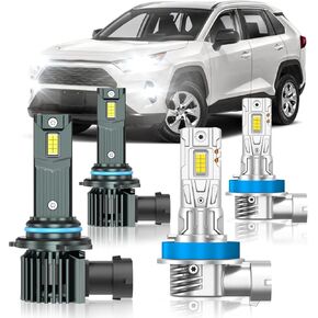 Compatible with Toyota RAV4 2016-2019 Fog Bulbs, High&Low Beam Fog Light Bulbs Combo, 800% Super Bright 6000K Cool White, Plug and Play, Pack of 4 in Kuwait