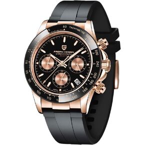Pagani Design Luxury Men's Automatic Mechanical Watches Skeleton Dial Stainless Steel Rainbow Bezel Rubber Strap 100M Waterproof Sports Wristwatch in Kuwait