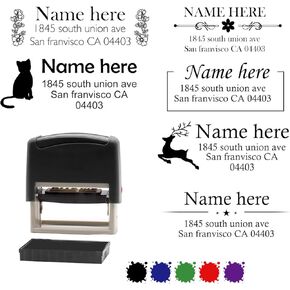 Personalization - Address Stamps - Custom Stamps - Automatic Inkjet Return Address Mail Three Lines - Black, red, Green, Blue, Purple Ink - Wedding Invitation Stamps (Small 9/16" x 1-1/2") in Saudi Arabia