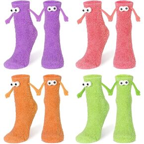 Magnetic Hand Holding Socks for Couples Novelty Winter Fluffy Socks for Women Men, Anniversary Birthday Gifts in Kuwait