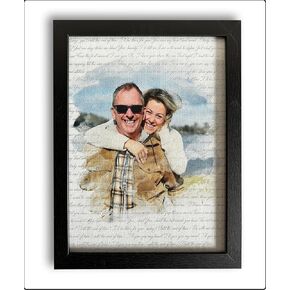 Personalized Song Lyrics Wall Art - Custom Wedding Photo Couples - First Anniversary Wedding Gift for Him or Her - Wedding Song Lyrics - 1 Year Gift for Wife or Husband - Canvas board and Framed in Saudi Arabia