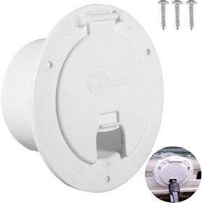 (عبوة من قطعتين، أغطية فتحة RV بيضاء، فتحة كابل كهربائي دائرية لمقطورة RV، غطاء فتحة سلك الطاقة للمنزل مع براغي ملحقات RV، فتحة كابل سلك الطاقة in Kuwait