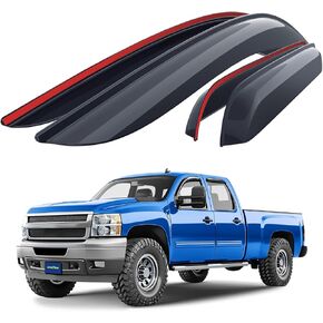 Goodyear Shatterproof Window Deflectors for Trucks GMC Sierra 2019-2026 Crew Cab, Tape-on Rain Guards, Vent Deflector, Vent Visor, Truck Accessories, 4pcs- GY003181LPv in Kuwait