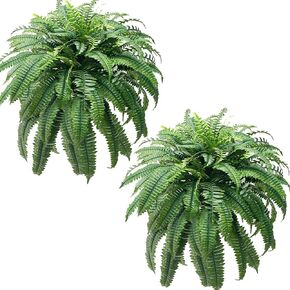 48" Fake Ferns, Ferns Artificial Plants Large, Artificial Boston Fern, Set of 2 Faux Fern for Outdoors Planter Realistic UV Resistant Fake Bush Plants Greenery with 88 Fronds in Saudi Arabia