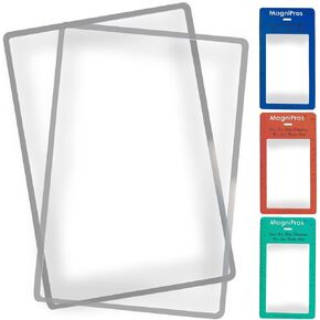 MagniPros (2 Pack) Large Full Page 3X Premium Magnifying Sheet Fresnel Lens 7.5 X 10.5 with 3 Bonus Bookmark Magnifiers Ideal for Reading Small Prints & Low Vision Seniors in Kuwait