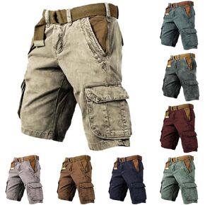 شورت البضائع للرجال مع جيوب مرونة الخصر اقتصاص سراويل قصيرة رجالي الجري المشي لمسافات طويلة تجريب سريعة الجافة شورت برمودا in Kuwait
