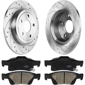 12.99 بوصة دوارات الفرامل المشقوقة الخلفية استبدال وسادات السيراميك لدودج دورانجو 2011-2020 مجموعة الفرامل الخلفية المتوافقة مع جيب جراند شيروكي 2011-2020 in Kuwait