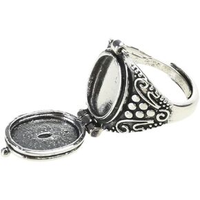 Alloy Gawu Box Rings with Secret Compartment for Jewelry Adjustable Size Openable Rings Ethnic Accessory for Parties in Kuwait