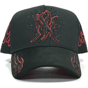 CAPFANS NEW Y FLAMAS RED Black - Premium Hat for Men,Caps for Any Occasion, Men's Baseball Cap, Men's Caps Adjustable, Men Hats Black Snapback Hat - Adjustable in Saudi Arabia