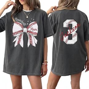 قميص أمي البيسبول المخصص مع اسم الأطفال ورقم جيرسي، ملابس البيسبول، قمصان البيسبول للنساء in Kuwait