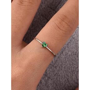 1pc Sterling Silver Heart Shape Birthstone Zirconia Ring White Gold Ring For Women Ring Fine Ladies Jewelery Gift Friendship Jewelry Gift in Saudi Arabia